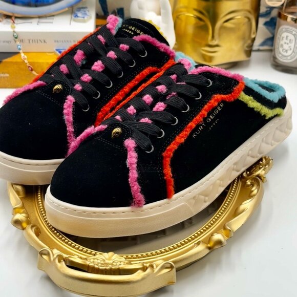 🆕 KURT GEIGER LONDON 🧿 NWOT Kensington Cupsole Mule Sneaker, Black Multi - 38 - Picture 9 of 13